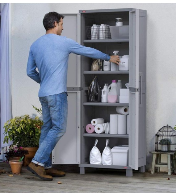 Resin Pantry Storage Cabinet 5 Shelves Laundry Organizer Utility Garage Locking