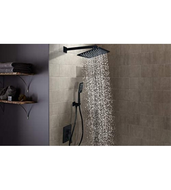 ESNBIA Oil Rubbed Bronze Shower System, Bathroom 12 Inches Rain Shower Head