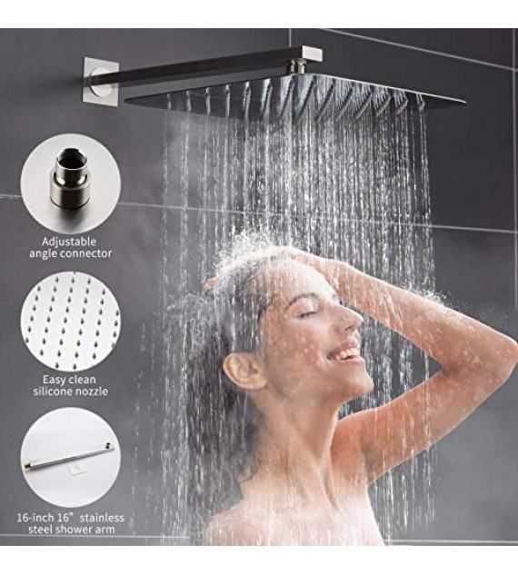 ESNBIA Oil Rubbed Bronze Shower System, Bathroom 12 Inches Rain Shower Head