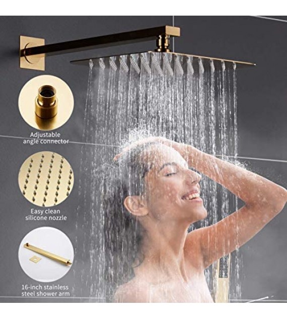 ESNBIA Oil Rubbed Bronze Shower System, Bathroom 12 Inches Rain Shower Head