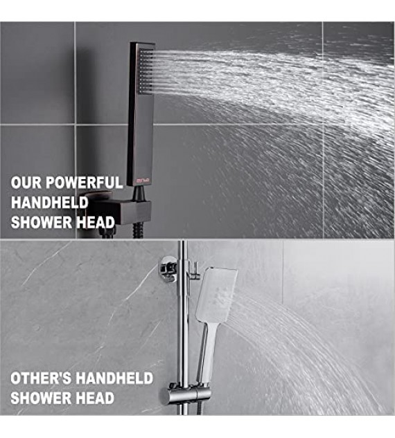 ESNBIA Oil Rubbed Bronze Shower System, Bathroom 12 Inches Rain Shower Head