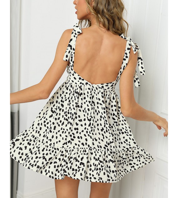 Polka Dot Tie Strap Dress mini dress