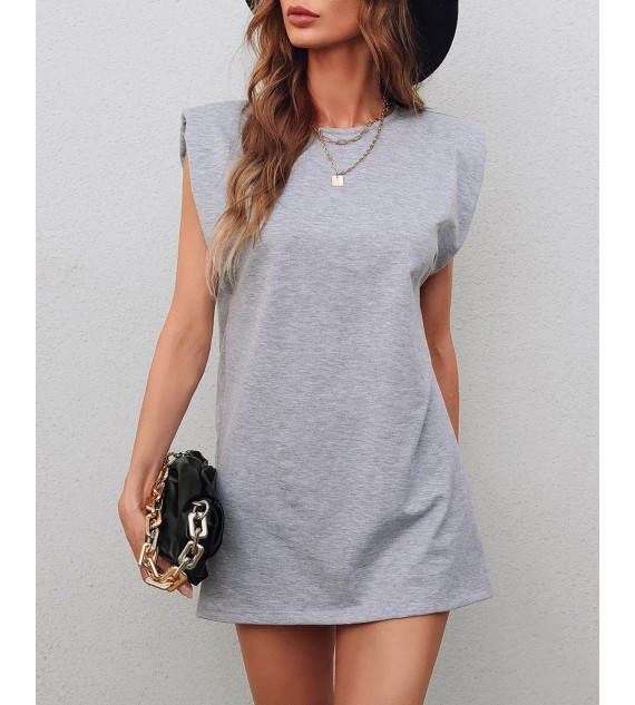 Plain Sleeveless Mini Casual Dress