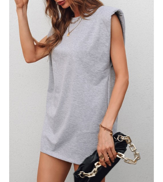 Plain Sleeveless Mini Casual Dress